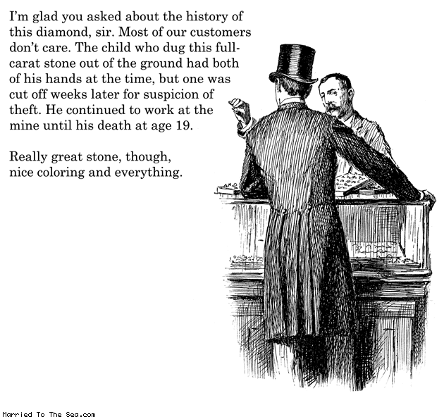 Married To The Sea comic: ethical history of the diamond * Text: