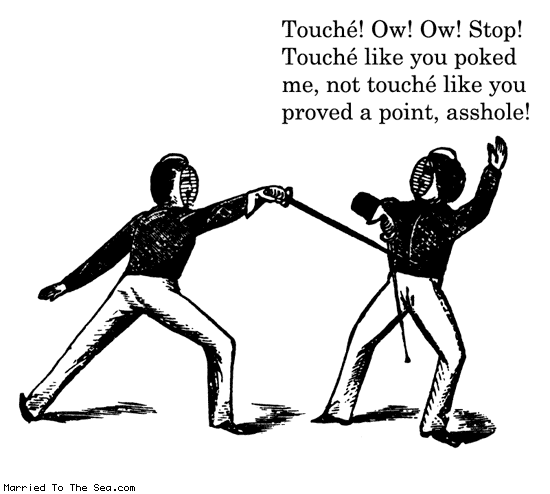 Married To The Sea comic: touche touche * Text: