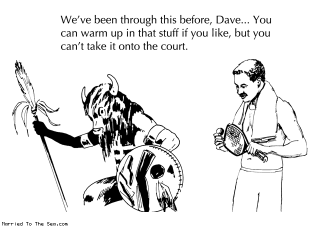 Married To The Sea comic: minotaur of racquetball * Text: