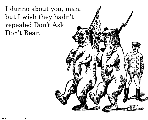 Married To The Sea comic: bears in the military * Text: