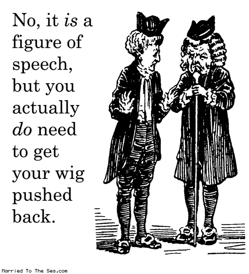 Married To The Sea comic: get your wig pushed back * Text: