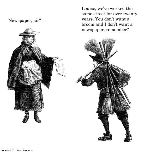 Married To The Sea comic: newspaper sir * Text: