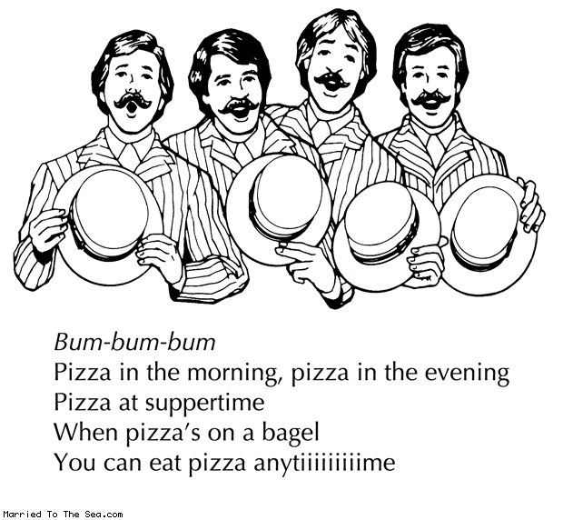 Married To The Sea comic: pizza bagel * Text: