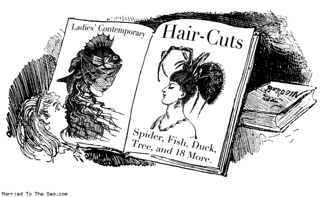 Married To The Sea comic: ladies contemporary haircuts * Text: ladies contemporary hair cuts spider fish duck tree and 18 more