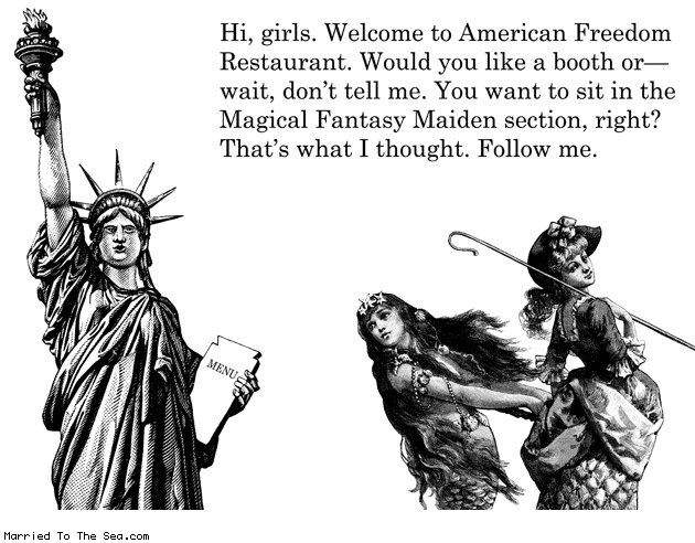 Married To The Sea comic: american freedom restaurant * Text: