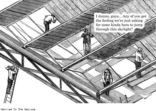 Married To The Sea comic: asking for a hero * Text: