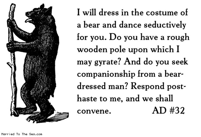 bruins bear dancing. the first Craigslist ad