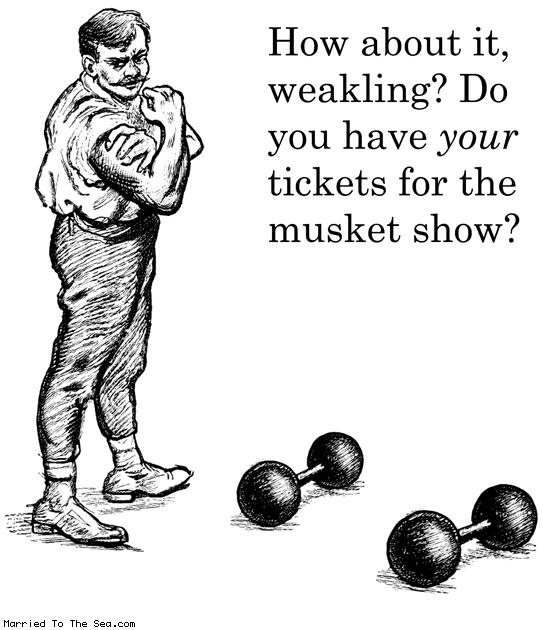 Married To The Sea comic: how about it weakling * Text: