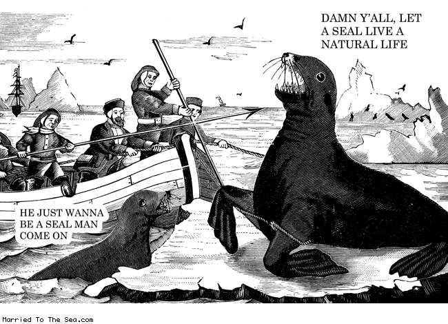 Married To The Sea comic: let a seal live a natural life * Text: damn yall let a seal live a natural life he just wanna be a seal man come on