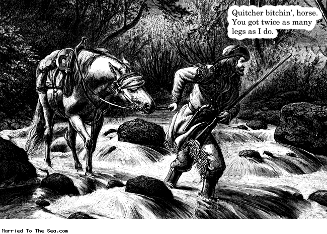 Married To The Sea comic: quitcher bitchin * Text: quitcher bitchin horse you got twice as many legs as i do