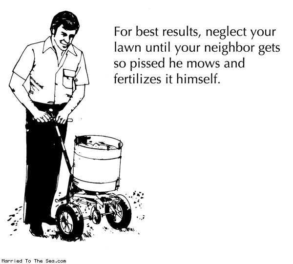 Married To The Sea comic: for best lawn results * Text:
