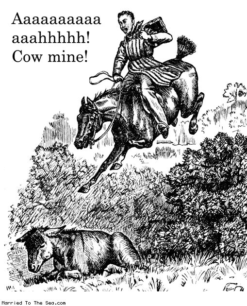 Married To The Sea comic: cow mine * Text: aaaaaaaaaaaaahhhhhhhhhh cow mine