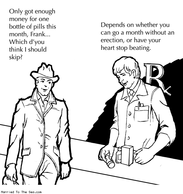 Married To The Sea comic: one bottle of pills * Text: