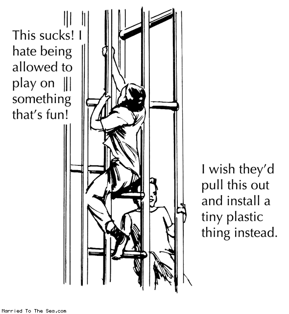 Married To The Sea comic: metal jungle gym * Text:
