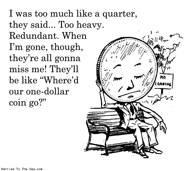 Married To The Sea comic: the one dollar coin * Text: