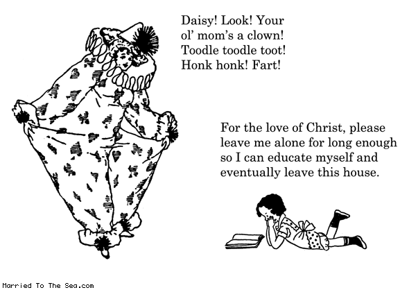 Married To The Sea comic: your old moms a clown * Text: