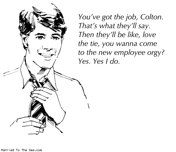 Married To The Sea comic: coltons interview * Text: