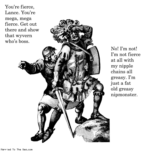 Married To The Sea comic: fierce warriors in great outfits * Text: