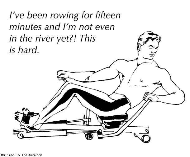 Married To The Sea comic: rowing machine * Text: