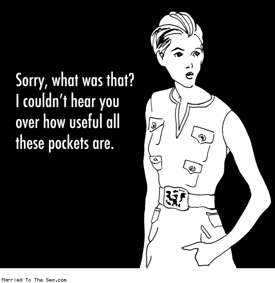 Married To The Sea comic: so many pockets * Text: