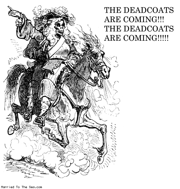 Married To The Sea comic: the dead revolutionary war * Text: the deadcoats are coming the deadcoats are coming