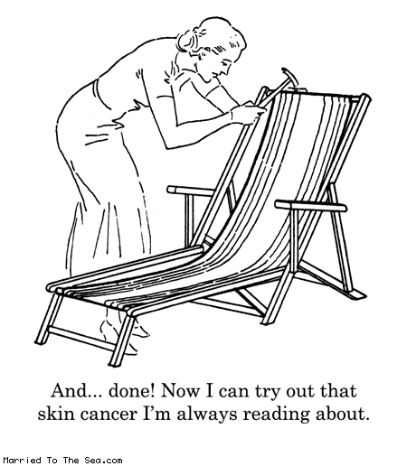 Married To The Sea comic: lawn chair assembly * Text: