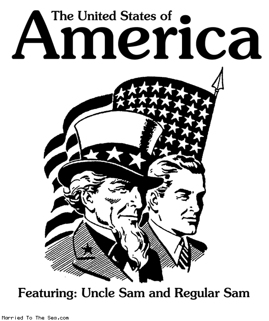 Married To The Sea comic: uncle sam * Text: the united states of america featuring uncle sam and regular sam
