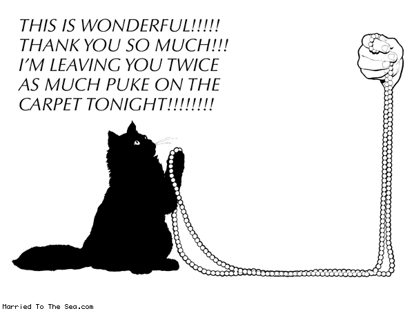 Married To The Sea comic: cat presents * Text: