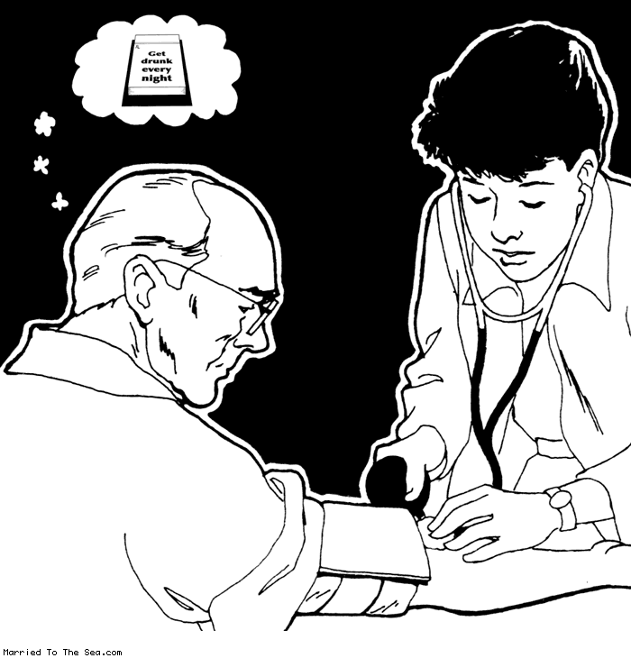 Married To The Sea comic: prescription * Text:
Get drunk every night