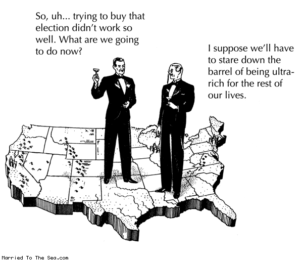 Married To The Sea comic: trying to buy that election * Text: