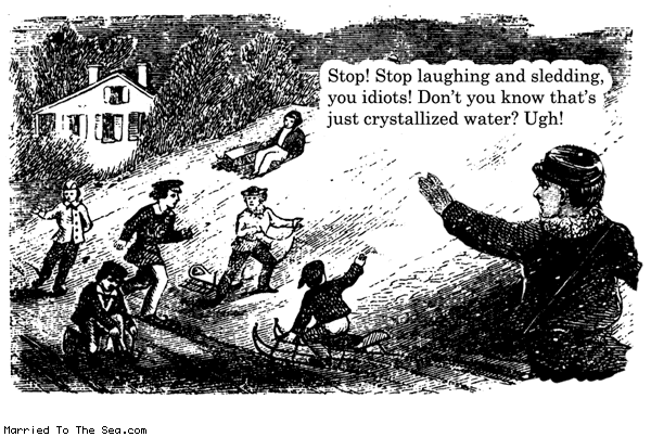 Married To The Sea comic: stop laughing and sledding * Text: