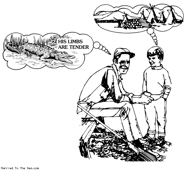 Married To The Sea comic: different dreams * Text: his limbs are tender
