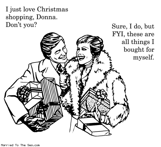 Married To The Sea comic: christmas shopping * Text: