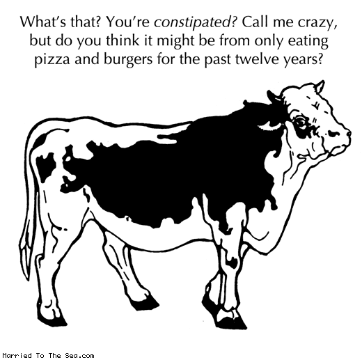 Married To The Sea comic: the constipation cow * Text:
